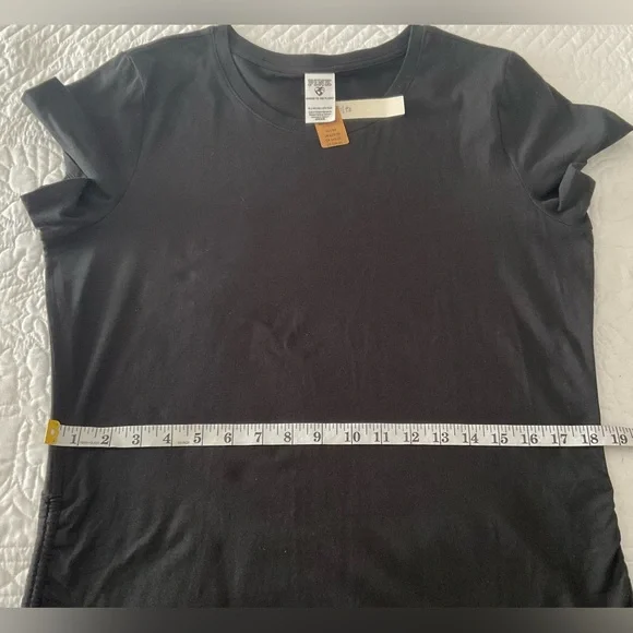 PINK Black Little Black T-Shirt Dress w/Adjustable Ruched Sides. XL NWT - Picture 8 of 11
